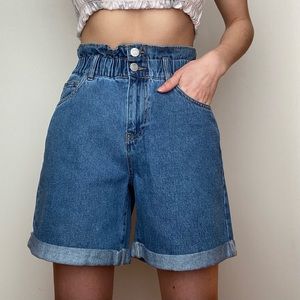 (NW) High Waist Oversized Jean Shorts